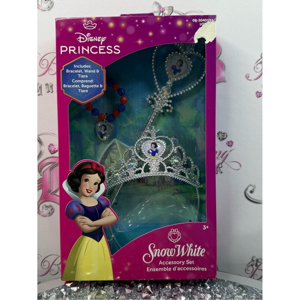 Disney Princess tiara crown hair Snow White Accessory Set - Purple/Pink wand